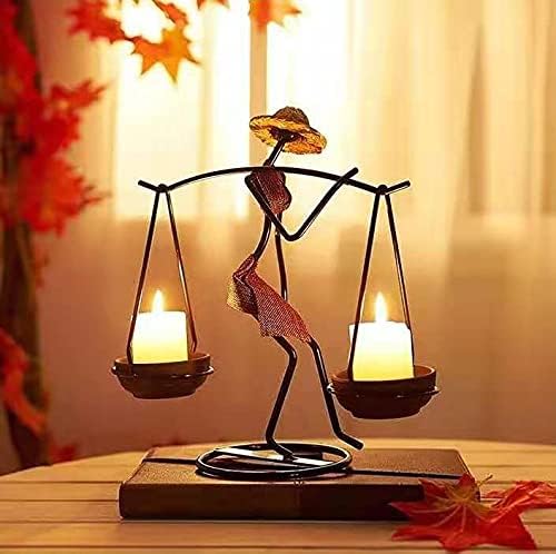 Cicodona Black Metal Candles Holder-Pillar Candlestick Decorative Table Candle Stand for Indoor Outdoor, Events, Parties, Christmas Day Gift, Wedding Decorations