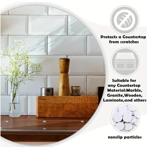 ABM&Y Acrylic Cutting Board with Counter Lip, 18x14 Inch Large Clear Cutting Boards for Kitchen Counter Non Slip, Perfect for Bread,Meat,Veggies & More, Great Kitchen Essential Gadgets & Decor