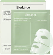 Bio-Collagen Real Deep Mask, Hydrating Overnight Mask, Water Locking, Pore Minimizing, Elasticity Improvement, 34g x4ea - Sea Kelp Mask