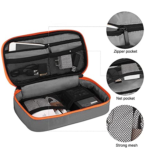Acoki Travel Carry Bag,Electronic Accessories Thicken Cable Organizer Bag Portable Case for Hard Drives, Cables, Grey(S)