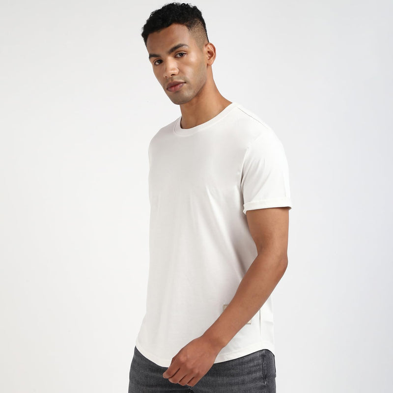 Ck Jeans Mens Long Sleeve Homme-/-tee-shirts-/-t-s-manches-courtes Badge Turn Up Sleeve