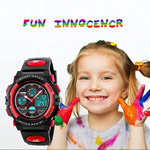 Kids Digital Sport Watch, Boys Girls Waterproof Sports Outdoor Watches Children Casual Electronic Analog Quartz Wrist Watches with Alarm Stopwatch