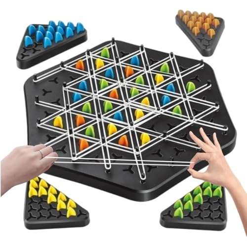 TABBOOT Chain Triangle Chess Game | Triggle game | Geometry Chain Chess Puzzle for 2-4 Players for Family Nights | Desktop Triangle Tactics Game Gift for Kids and Adults