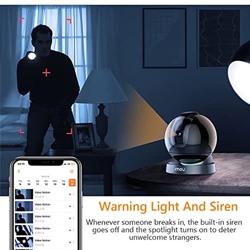Imou 2.5K 2K+ Security Camera Surveillance Camera Indoor, 4MP 360° Wi-Fi Camera for Home QUAD HD with Human Detection Motion Tracking Two-Way Audio IR Night Vision Privacy Mode Sound Light Alert (Rex)