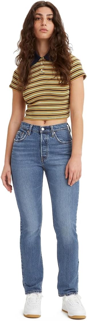 Womens 501 Jeans For Women Jeans - Med Indigo - Worn In
