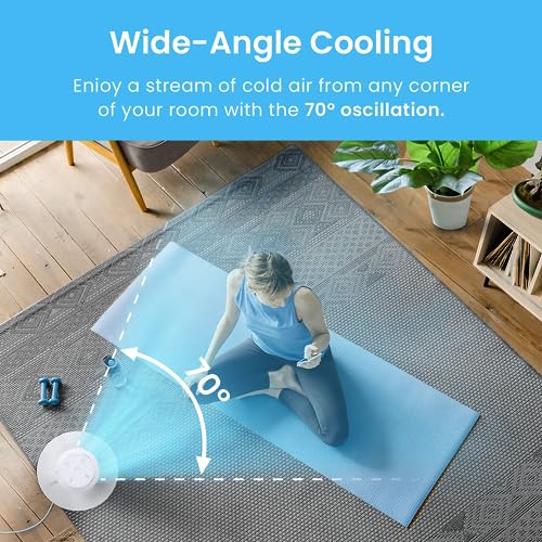 Pro Breeze 20dB Silent Tower Fan with Remote Control, Powerful 45W Energy Fan, 4 Modes, 12H Timer, 46" Large Bladeless Tower Fan, Advanced Sleep Mode, Front Display, 70° Oscillation