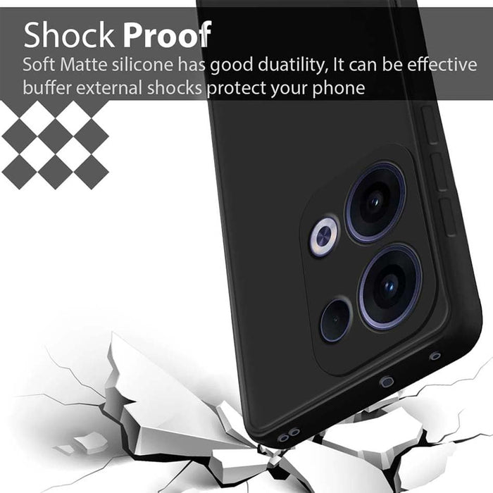 Case for Oppo Reno13 Pro Liquid Gel Rubber Bumper Case with Soft Microfiber Lining Cushion Slim Hard Shell Shockproof Protective Cover for Reno 13 Pro 5G 2024 (Black)
