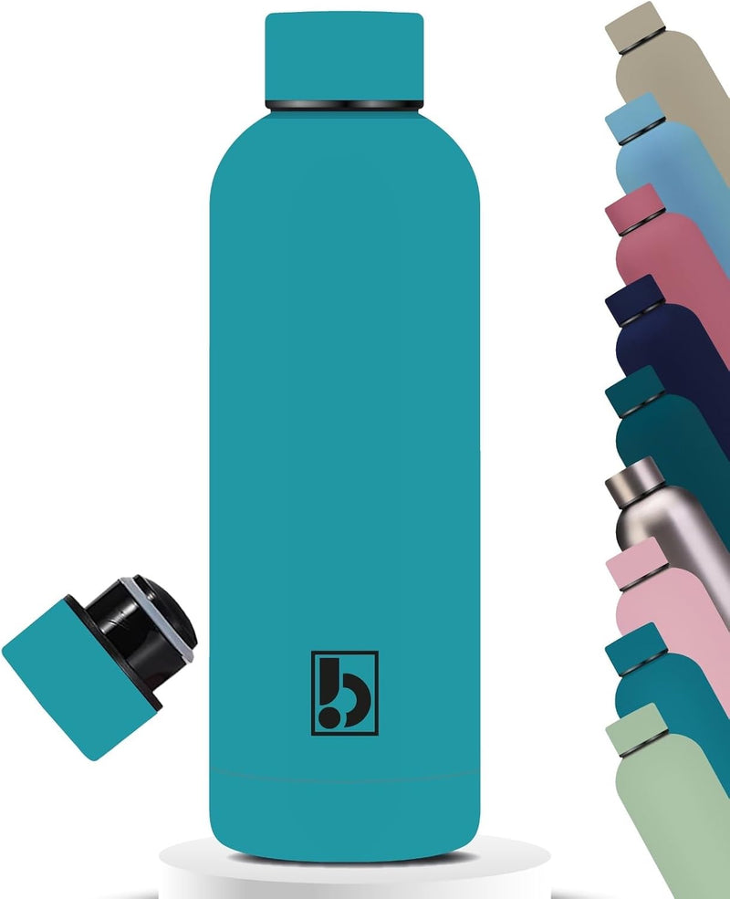 Water Bottle Stainless Steel, Drinking Thermos Double Wall Insulated Water Bottles for Hot and Cold Water Kids School Hydro Flask Water Bottle for Gym Office Water Bottle (TEA PINK 750ML) - CRYSTAL TEAL 750ML
