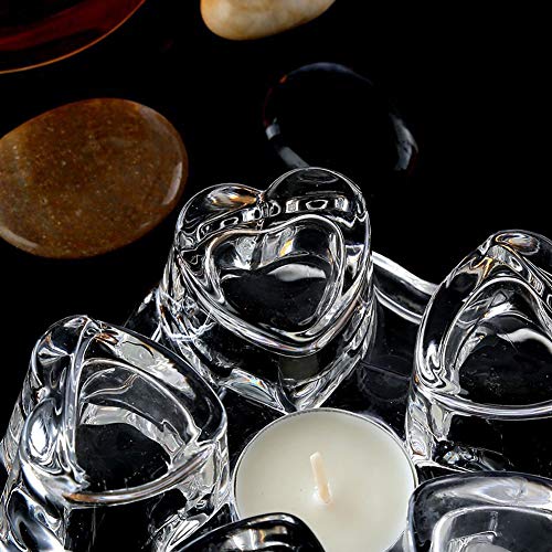 Liang baobao Teapot Warmer Crystal Glass Heart Shape Heating Base Tea Set Accessories