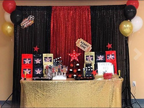 LQIAO 2 Panels Light Gold Sequin Backdrop Glitter Fabric for Wedding Birthday Parties Shimmer Wall-2x8ft
