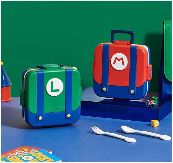 Super Brothers Bento Box for Kids 750ml Lunch Box with Utensils Stainless Steel Lunch Containers 3 Compartments Leak-Proof Bento Lunch Boxes for Boys Girls School Picnic (Red) - Red