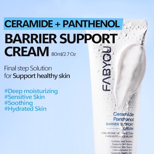 FABYOU Ceramide Panthenol Skin Barrier Support Cream 80ml – Korean Skincare for Moisturizing & Barrier Care with 8 Hyaluronic Acids with a Non-Sticky Formula for Deep Hydration, Sensitive& Dry Skin