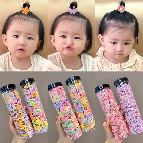 Lonimia Cute Butterfly Hair Ties for Girls, Little Girl Hair Accessories, 40 Pcs Elastic Hair Band Acrylic Cartoon Pattern Soft Not Damage Hair Practical Portable Hair band, Suitable for Daily Life