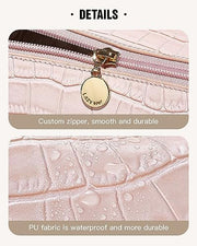 EACHY Travel Makeup Bag,Large Capacity Cosmetic Bags for Women,Waterproof Portable Pouch Open Flat Toiletry Bag Make up Organizer with Divider and Handle