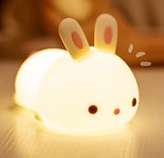 Cute Kids Night Light Night Lamp Night Lights for Kids Bedroom Toddler Baby Portable Silicone Battery Led Nightlight Nursery(Duck) - Bunny