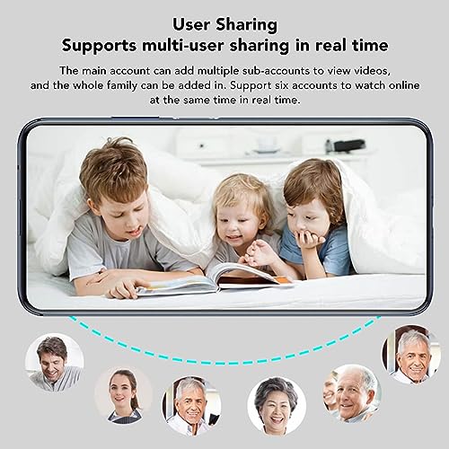 DAUZ Mini Wireless WiFi Camera, High Definition User Sharing Night Human Detection 140 Degree Wide Angle Remote Viewing Wireless Security Camera for Home