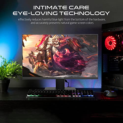 GAMEON 22 inch monitor, Full HD 1920x1080p HDMI and VGA with Ergonomic Tilt, Eye Care Technology with Blue Light Filter and Anti-Glare, Adaptive-Sync and Built-in-speakers