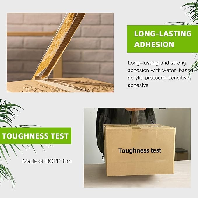 ECVV® 1 Roll Packing Tape, 2 inches x 50 yards Strong Heavy Duty Packaging Tape for Sealing Parcel Boxes, Moving Boxes Houses, Large Postal Bags, Office Supplies, Green