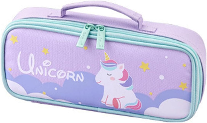 Pencil Case Cute Unicorn Pencil Pouch Medium Capacity Portable Multifunction Pen Bag with Compartments for Girls Kids Teen