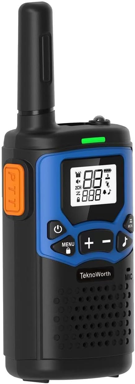Handheld Communication Device for Adult with VOX Function, SOS Torch & Compact Lightweight Design for Outdoor, Events and Site Coordination (Blue/Yellow, Pack of 2) - Blue/Yellow Pack of 2