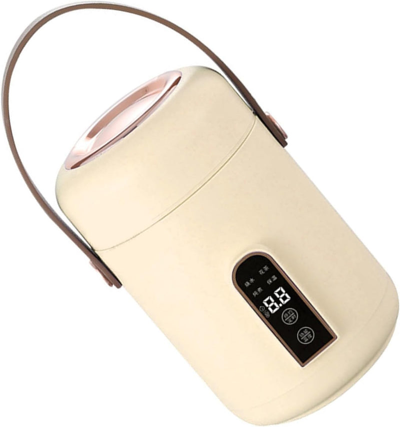 BROLEO Mini Rice Cooker, Easy To Clean Electric Stewpot Efficient Heating for Home for Office (Beige)