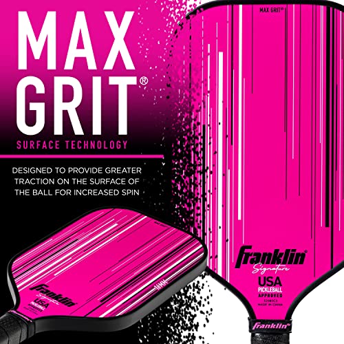 Franklin Sports Pro Pickleball Paddle - Signature Series with MaxGrit Surface - USA Pickleball (USAPA) Approved - Carbon Fiber Racket