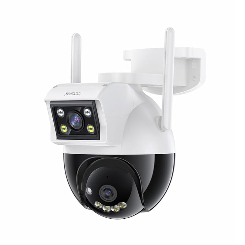 Yesido KM12 Wifi Outdoor Security Camera, 1080p HD Wifi Camera With Night Vision, Weatherproof, Dual Lens, 360° Motion Detection, Humanoid Tracking, Two-Way Voice, SD Card & Cloud Storage Support