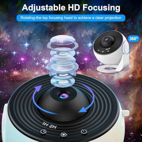 Planetarium Star Projector - Galaxy Projector with 12 Film Discs, Realistic Starry Sky Night Light, Solar System & Constellation Projections for Kids Bedroom & Living Room Decor, Gift Idea