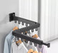 TTEDOYE Folding Clothes Hanger Wall Mount Cloth Drying Rack Retractable Home Laundry Clothesline For Balcony Bedroom Trifold Hole free clothes rack