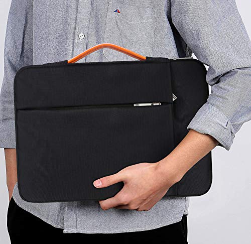 Lacdo 360° Protective Laptop Sleeve Case for 16 inch New MacBook Pro M4/M3/M2/M1 Pro/Max A3403 A3186 A2991 A2780 A2485 A2141 2024-2019, 15 inch Surface Laptop 7th Copilot+PC/6/5/4/3 Computer Bag,Black