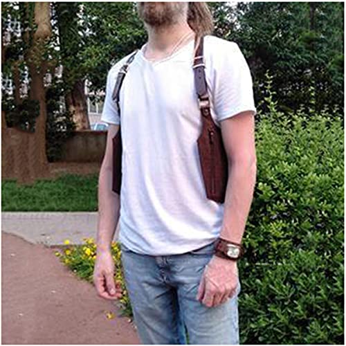 Gogh Men's Retro Strap Hidden Underarm Shoulder Bag Adjustable PU Leather Double Shoulder Pouch Armpit Bag Holster Bag Anti-Theft Wallet Outdoors Mobile Phone Holster Bag,Black