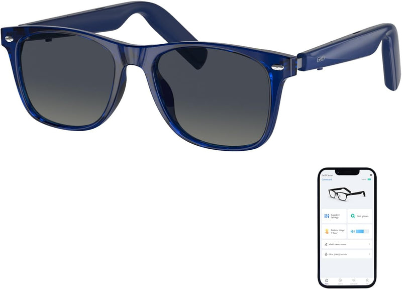 GetD AI Glasses, AI Assistant Powered by ChatGPT, Smart Glasses, Polarised Sunglasses, Bluetooth Smart Sunglasses for Men and Women, 2-in-1 Headphones and Glasses
