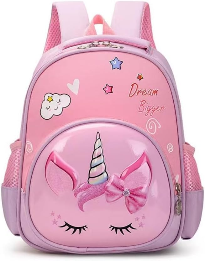 JZLIFE Kids' Backpacks,Kids' School Bags,Durable Lightweight Backpacks for Preschoolers with Cartoon Design, Waterproof Breathable Kindergarten Backpacks for Toddlers - Pink Unicorn