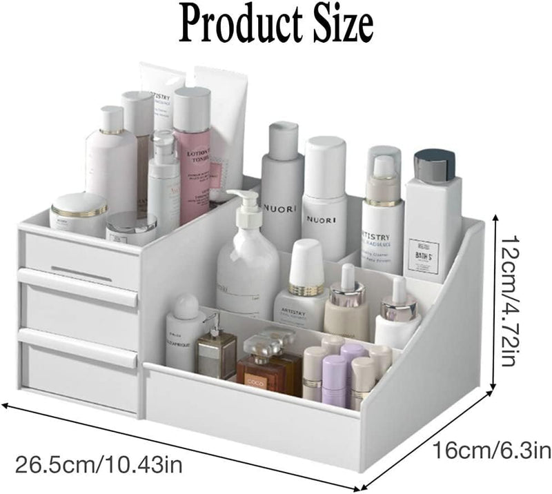 URbazaar Makeup Organizer With Drawers, Large Capacity Desk Organizer, Organizer and Storage for Cosmetics, Lipsticks, Jewelry, Skincare, Holder for Brushes,Eyeshadow,Dresser Countertop