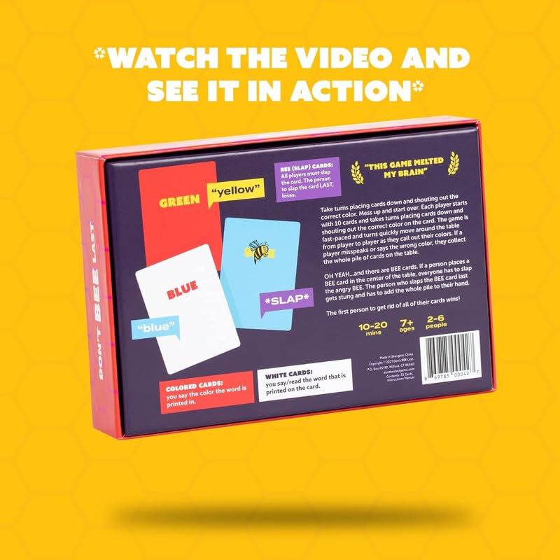 QUOKKA Don’t BEE Last - Fun Family Games - Card Games for Adults Teens & Kids - 15 Min, Ages 7+, 2-7 Players