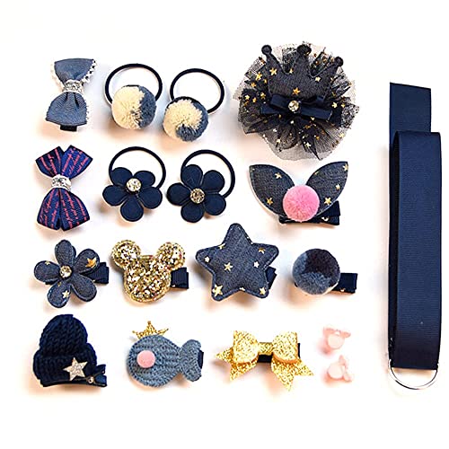 KASTWAVE Baby Girls Hair Accessory Set with Gift Box, 36 Pack Baby Girls Hair Clips Hair Bows, Elastic Hair Bobbles Hair Accessories Ponytail Holder, Various color hair clips for kids girls