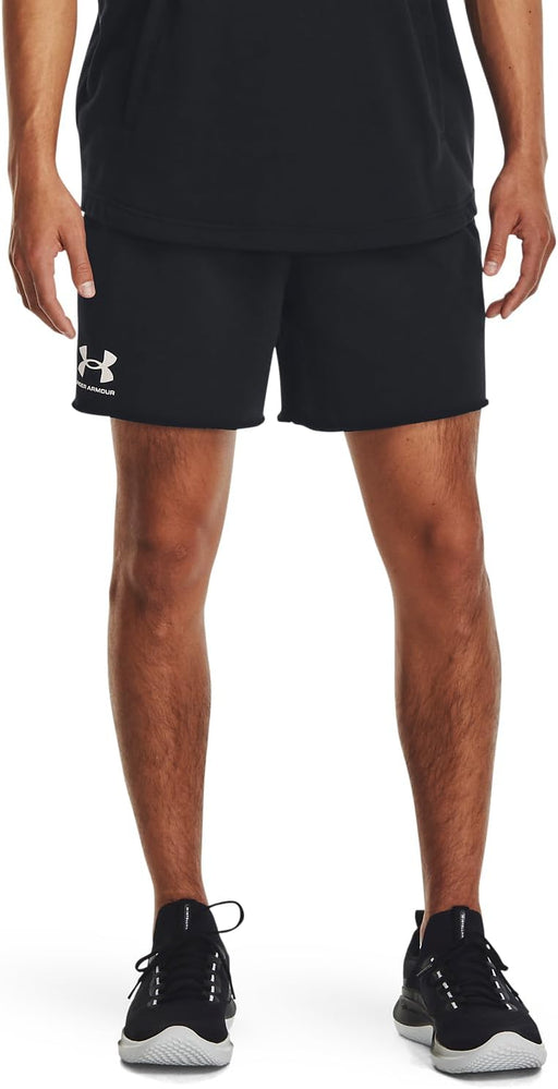 mens Ua Rival Terry 6In Shorts (pack of 1) - Black / / Onyx White