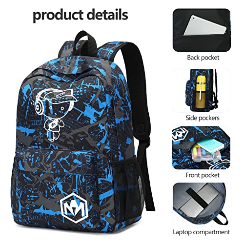 Bluboon School Backpack for Boys Teens Bookbag Travel Daypack Kids Girls Lunch Bag Pencil Case