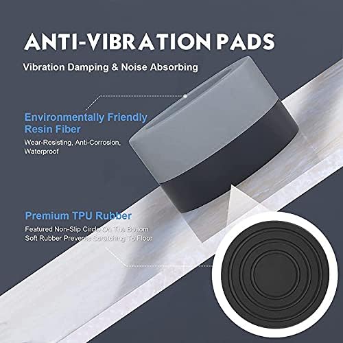 4PCS Washing Machine Rubber Feet Pads | Universal Anti Vibration Washing Machine Mat [Shock Absorber] Anti Slip Noise Cancelling Washing Machine Feet for Dryer, Washing Machine, Dishwasher (Gray)