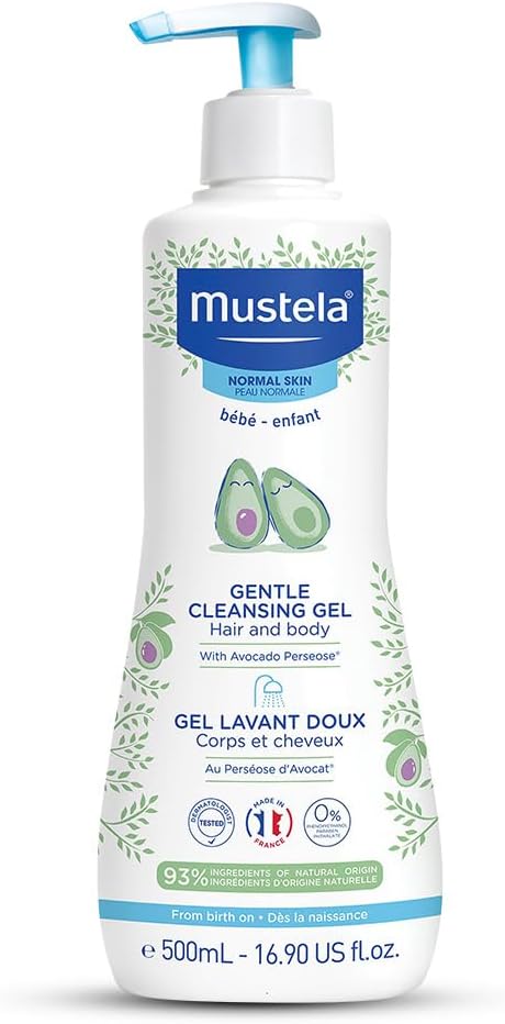 Baby Gentle Cleansing Gel - Baby Hair & Body Wash - with Natural Avocado fortified with Vitamin B5 - Biodegradable Formula & Tear-Free -500ml - Pack of 1