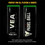VEA Padel Balls Premium Pressurized Padel Balls for Match & Training Long-Lasting Bounce, Durable Felt 3 Tube - 9 Balls
