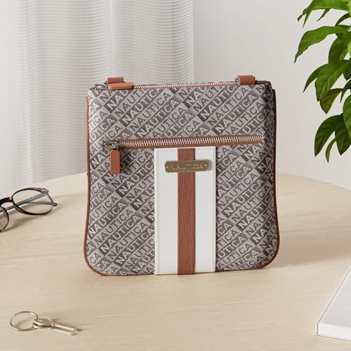 Nautica womens Lakeside Signature Jaquard North South Crossbody Bag Cross Body (pack of 1)