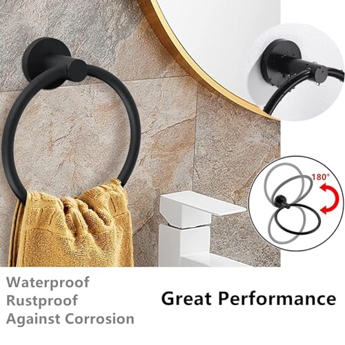 Paporich Bathroom Hardware Set, Bathroom Towel Holder Set, Stainless Steel Bathroom Accessories Set, Bathroom Wall Mounted Fixtures, Strong Adhesion No Trace (Set of 4)