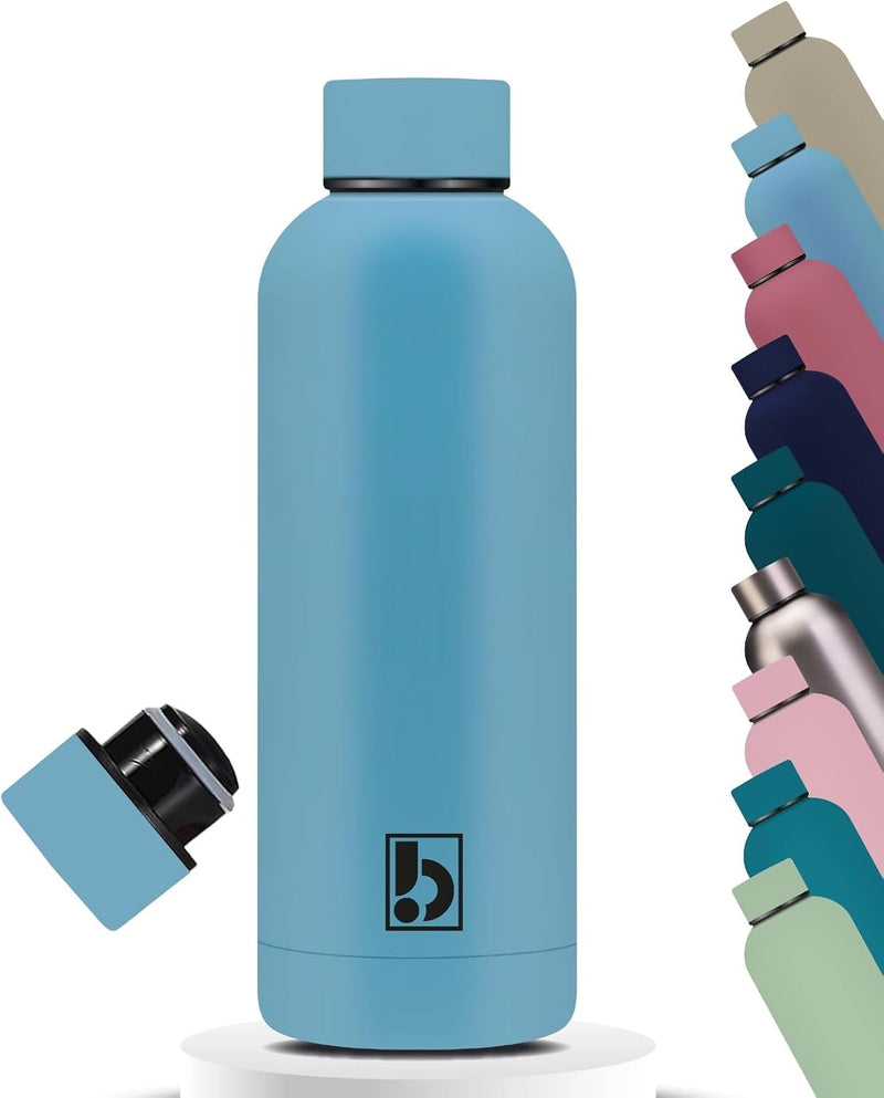 Water Bottle Stainless Steel, Drinking Thermos Double Wall Insulated Water Bottles for Hot and Cold Water Kids School Hydro Flask Water Bottle for Gym Office Water Bottle (BEIGE 750ML) - SEA BLUE 750ML