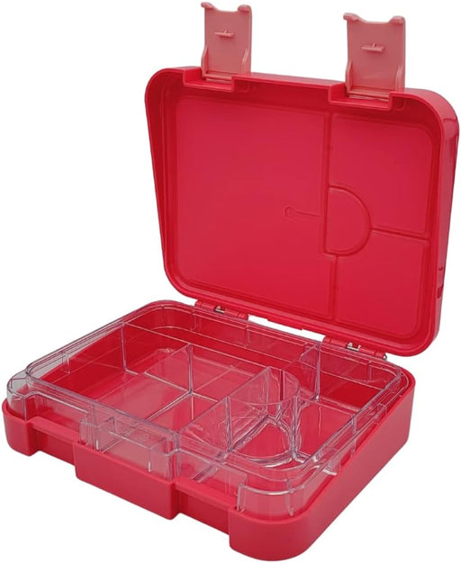 Large Bento Lunch Box for Kids and Adults: BPA-free 4-6 convertible compartment bento lunch box Tritan made, removable, microwavable suitable for school, office, Picnic, Camping, etc. - Pink