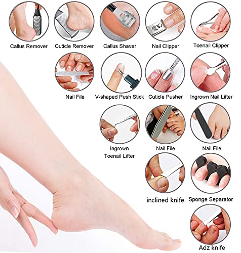 EKOCSIO 36 in 1 Pedicure Kit, Professional Pedicure Tools Foot Rasp Foot Dead Skin Remover for Home & Salon Care