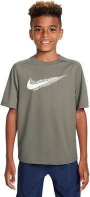 Unisex Kids Dri-FIT Multi Short Sleeve Label Short-sleeved shirt (pack of 1) - LIGHT ARMY/(WHITE)