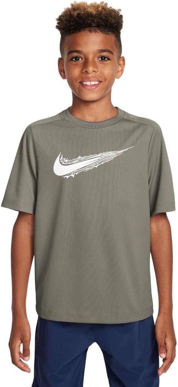 Unisex Kids Dri-FIT Multi Short Sleeve Label Short-sleeved shirt (pack of 1) - LIGHT ARMY/(WHITE)