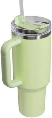 Original Stannle 40 oz Tumbler with Lid and Straw | Travel Mug for Iced Tea & Coffee | 100% Leakproof, Stainless Steel Insulated Tumbler,Office & Gym | Cream 2.0