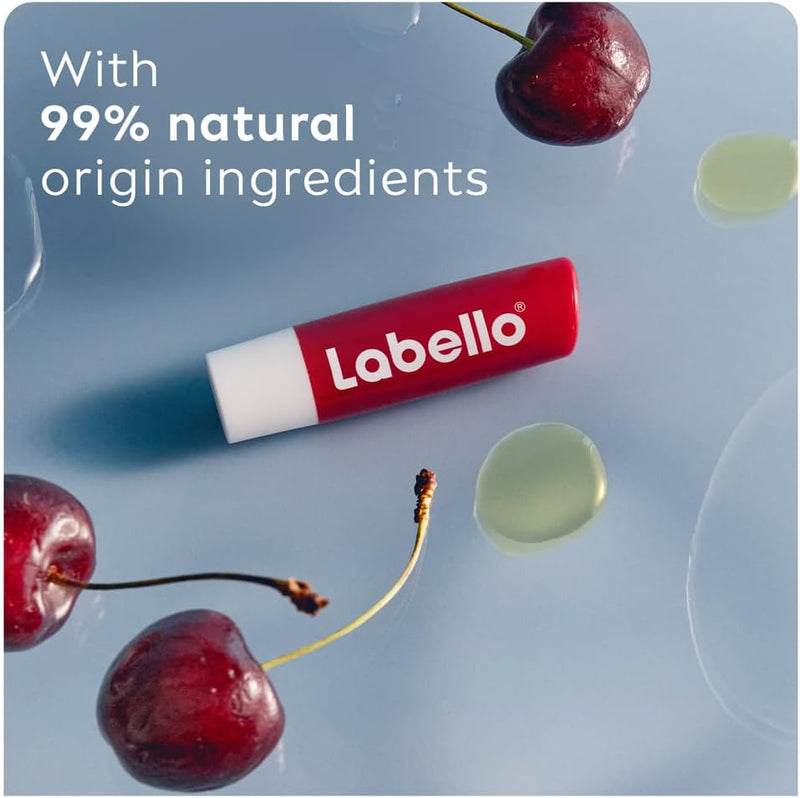 Cherry Shine Lip Balm, 24H Melt-In Moisture, with Shea Butter and Natural Oils Enriched with Vitamins, with Natural Ingredients, Mineral Oil Free, Vegan, 4.8g